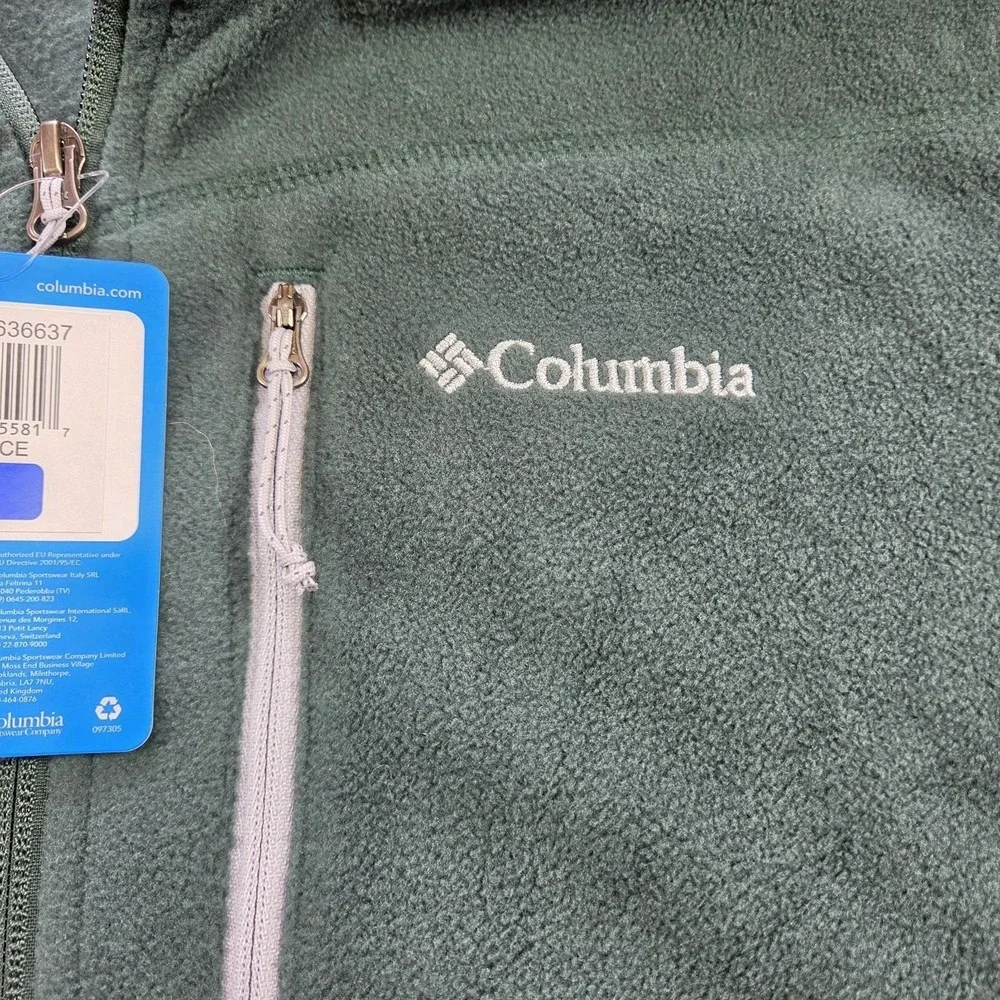 Columbia Fleece Full Zip Jacket Mens L Spruce Green NEW